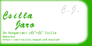 csilla jaro business card